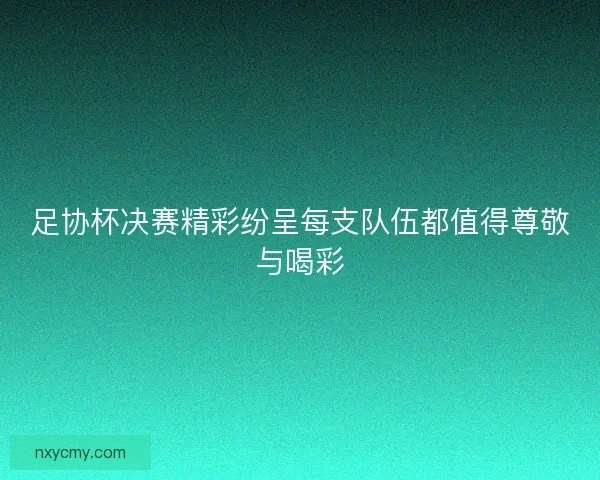 足协杯决赛精彩纷呈每支队伍都值得尊敬与喝彩